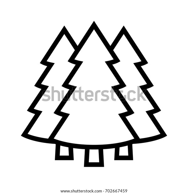 Three Conifer Pine Trees Forest Park Stock Vector (Royalty Free ...