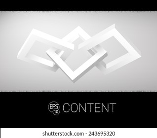Three Connected 3D Shapes Vector Composition For Your Design