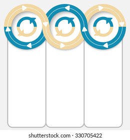 Three connected frames for your text and arrows