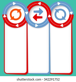 Three connected frames for your text and arrows