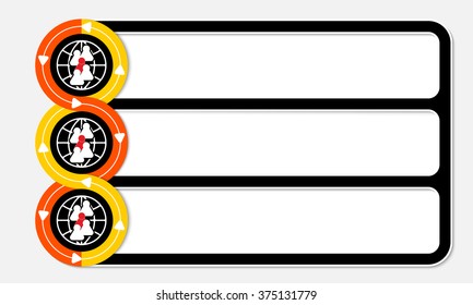 Three connected frames for your text and people icon