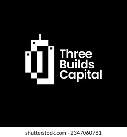 Three Construction Building Apartment Tower Logo vector Icon illustration