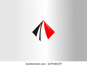 Three converging triangles form a sleek, modern logo symbolizing unity, direction, and strength on a minimalist gradient background.