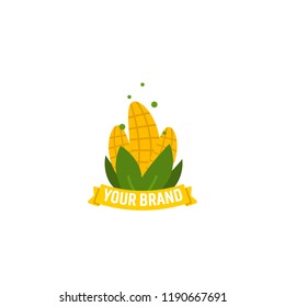 Three corn emblem badge logo icon illustration