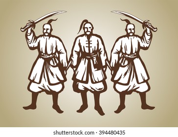 three cossacks isolated