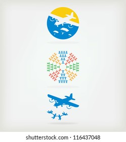 Three creative logo for skydivers