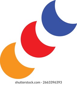 Drei Halbmond Icon Design für Ihre Website