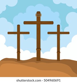 three cross mount calvary design