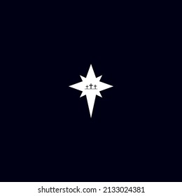 Three crosses in an eight-pointed star