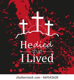 Three crosses. Jesus. Illustration.