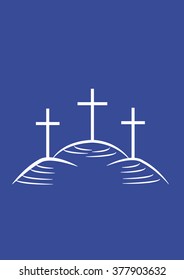 Three crosses on the Calvary