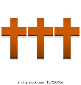 Three crosses with transparent knock-out.