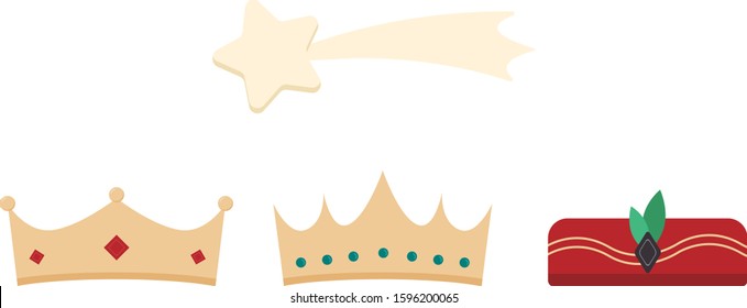 Three Crowns Of Wise Men And Star