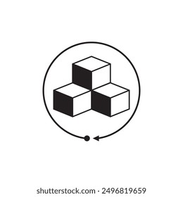 three cube logo illustration element design