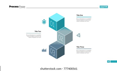 Three Cubes Process Chart Slide Template