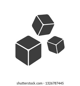 Three cubes vector icon on white background