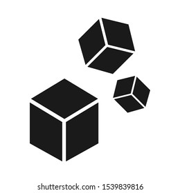 Three cubes vector icon on white background