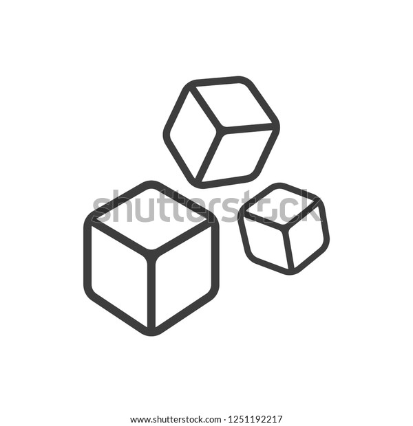 Three Cubes Vector Line Icon Stock Vector (Royalty Free) 1251192217 ...