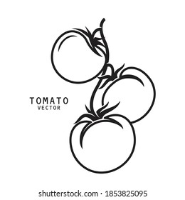 Three cubs of black tomatoes on white background