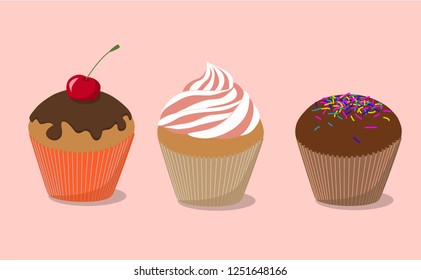 3 cupcakes Stock Vectors, Images & Vector Art | Shutterstock