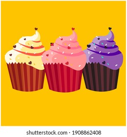 Three Cupcakes look like yummy 