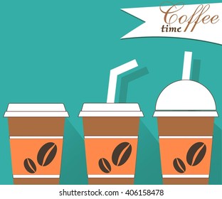 Three cups of coffee. Coffee Time
