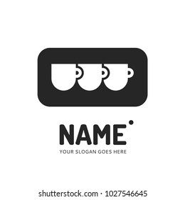 Three cups logotype. Vector template logo design. Business concept icon.