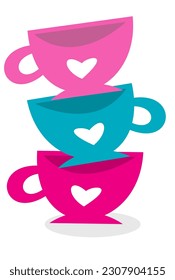 three cups on top of each other