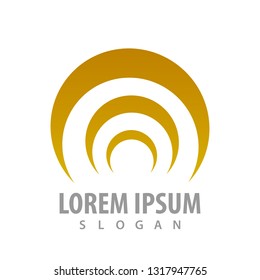 Three curve shape logo concept design. Symbol graphic template element 