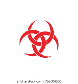three curves object in circle 3d design logo vector