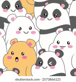 three cute bears pattern for wallpaper, decor, texture