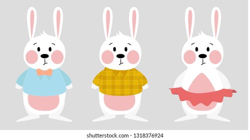 Three cute bunnies