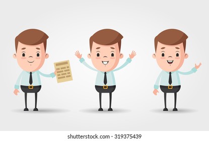 Three Cute Cartoon Consultants. Second Set