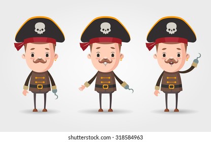 Three Cute Cartoon Pirates