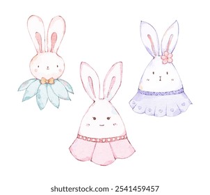 Three cute cartoon rabbit toy pendant decorations