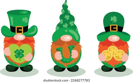 Three cute and funny St Patrick s day gnomes