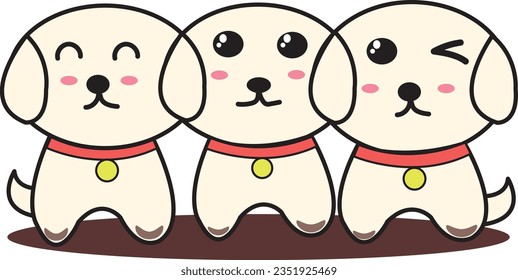 Three cute good tempered dogs