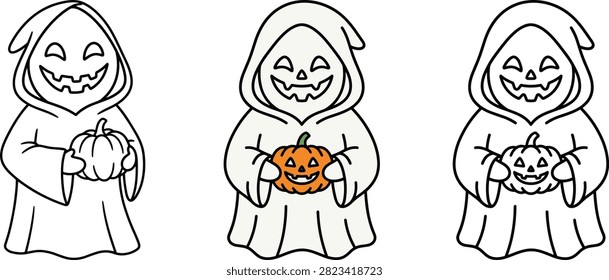 Three cute little ghosts