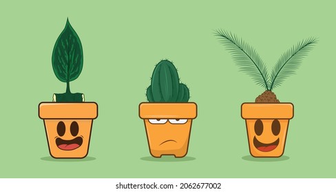 Ilustración de tres personajes de color naranja sobre fondo verde claro