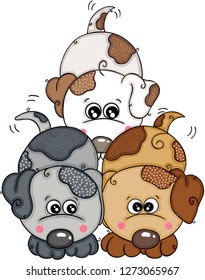 Three cute puppies
