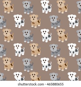 three cute puppies pattern background vector illustration image with different designs