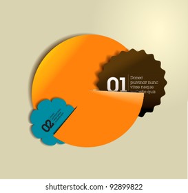 three cutout message clouds / simple clean design / web / advertising