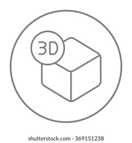 Three D box line icon.