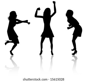 Three dancing women
