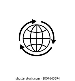 three darts in the circle of the globe outline icon. Element for mobile concept and web apps. Thin line vector icon for website design and development, app development on white background