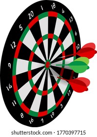 three darts in the target