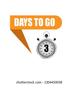 Three days to go sign.