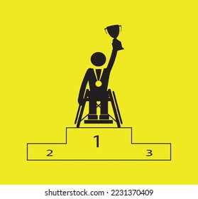 three december world day of disabled people special vector logo design