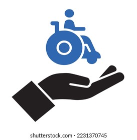 three december world day of disabled people special vector logo design