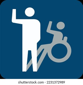 three december world day of disabled people special vector logo design